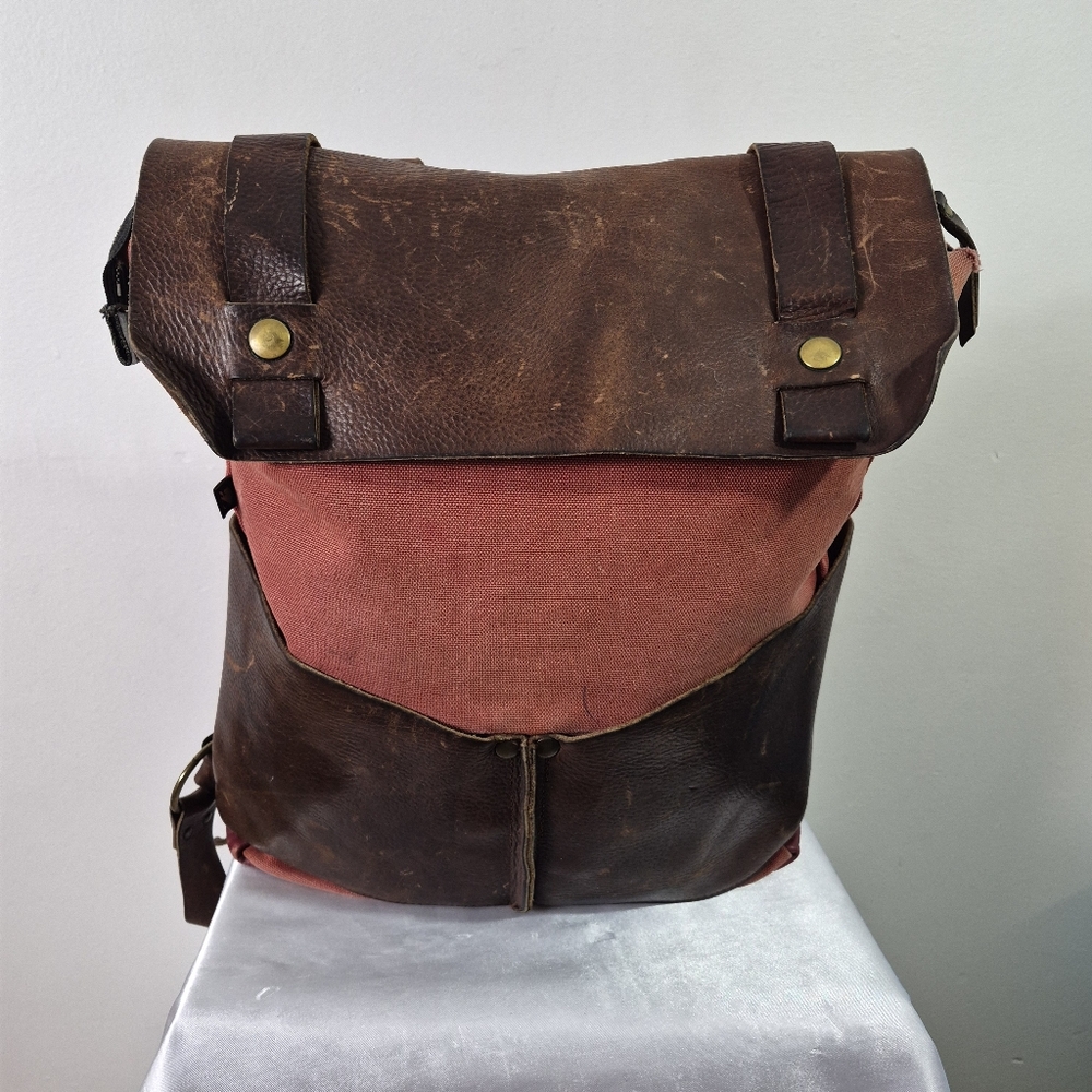 Kazak Laptop Canvas Leather Backpack